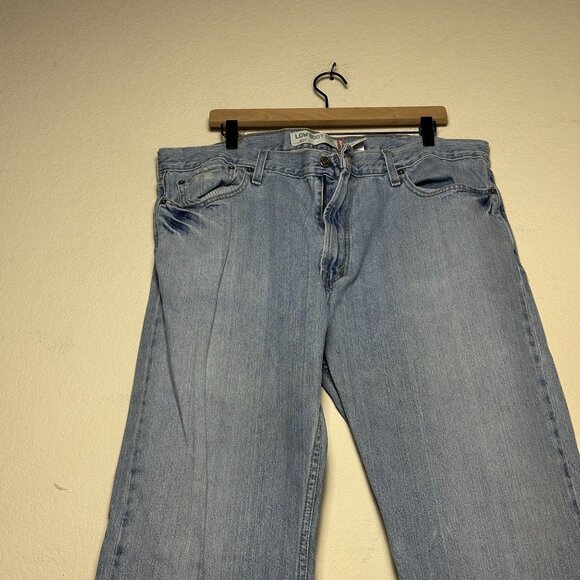 Levi 527 Blue Denim Jean Pant Men 40x32 Blue Cowboy Work Bootcut Ripped Western - Picture 6 of 11